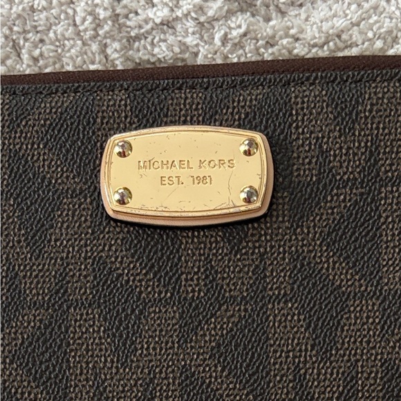 Michael Kors Dark Brown Wristlet with Gold Accents - Picture 4 of 9